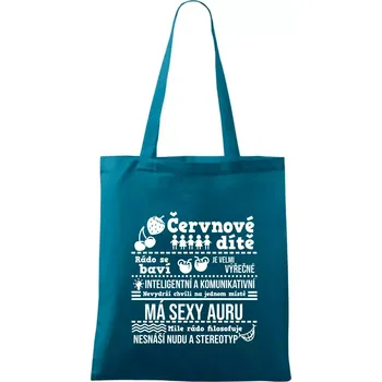 Narozeniny červen - Taška bavlněná - 42 x 38 cm ( Petrolejová )