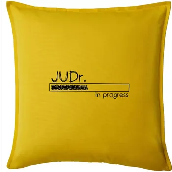 Polštář In progress titul JUDr. doktor/ doktorka práv - Polštář 50x50 - 50x50 - Pouze potah ( Žlutá )
