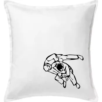 Polštář Judo nápis + postavy - Polštář 50x50 - 50x50 - Pouze potah ( Bílá )