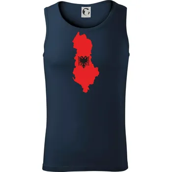 Albánie mapa a znak - Tílko pánské Core - 2XL ( Námořní modrá (velmi tmavá - téměř černá) )