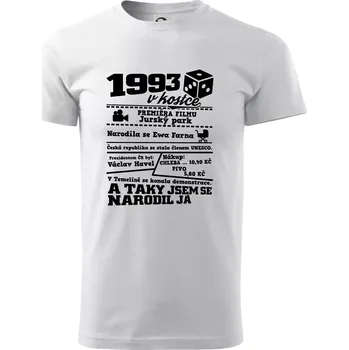 Pánské tričko 1993 v kostce - Triko extra velké (5-8XL) - 7XL ( Bílá )