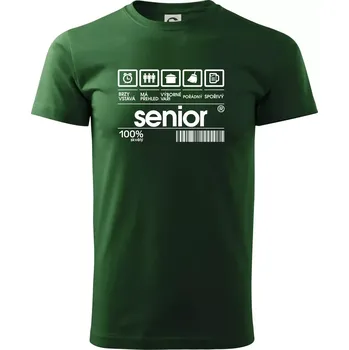 Pánské tričko Čárový kód senior - Triko extra velké (5-8XL) - 6XL ( Lahvově zelená )