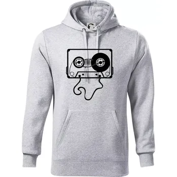 Pánská mikina Gramo kazeta - Mikina pánská Cape s kapucí - 5XL ( Světlešedý Melír )