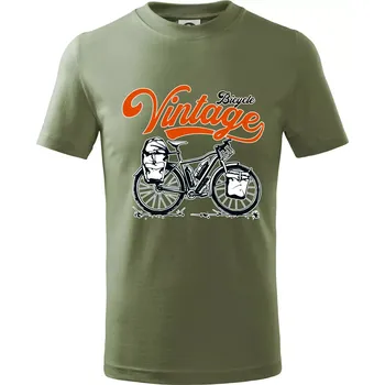Bicycle Vintage - Tričko dětské bavlněné - 98 cm / 2 roky ( Khaki )