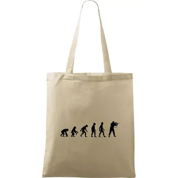 Nákupní taška Evoluce vojáka - stojící - Taška bavlněná - 42 x 38 cm ( Naturální )