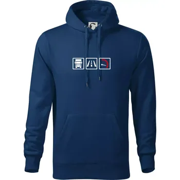 Pánská mikina Kamion trio - Mikina pánská Cape s kapucí - 5XL ( Půlnoční modrá )