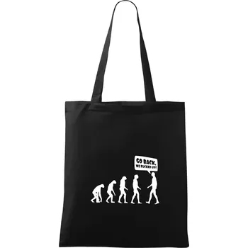 Nákupní taška Evoluce Go back - Taška bavlněná - 42 x 38 cm ( Černá )