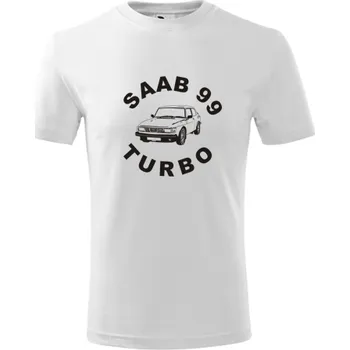 Chlapecké tričko Bílé dětské tričko Saab 99 Turbo - barva bílá - velikost 6let