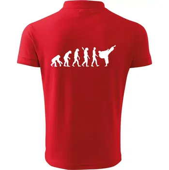 Pánská košile Karate Evoluce - kop - Polokošile pánská Pique Polo 203 - 3XL ( Červená )