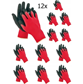 Pracovní rukavice ODOLNÉ PRACOVNÍ RUKAVICE PEVNÉHO LATEXU, PÓROVITÉ, VEL. 9 L, 12 PÁRŮ