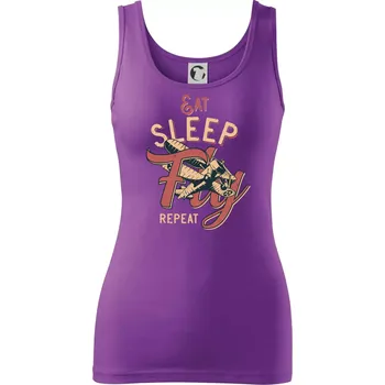 Dámské tričko Eat Sleep Fly Repeat letadlo - Dámské tílko - XL ( Fialová )