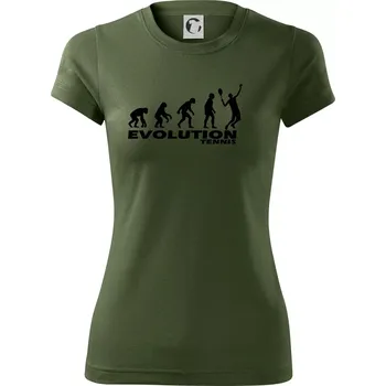 Dámské tričko Evoluce tenis kluk - Dámské Fantasy sportovní (dresovina) - XL ( Khaki )