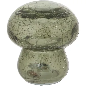 Lampička SKLENĚNÁ LAMPičKA HŘÍBEK DEKORACE PODZIM SVÍTÍCÍ SKLENĚNÝ HŘIB S LED