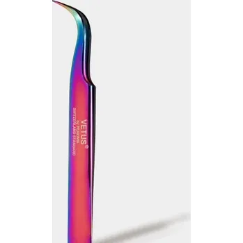 Kosmetická pinzeta Pinzeta na řasy zahnutá VETUS RAINBOW S-typ 115mm BLINK LASH