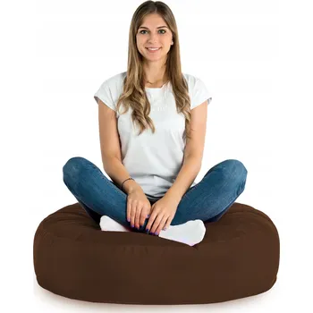 Taburet PLYŠOVÝ polštář na sezení do křesla PARI KAKAOVÝ