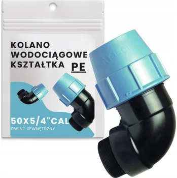Vodovodní potrubí ŠROUBOVACÍ KOLENO PE 50x5/4" VNĚJŠÍ ZÁVIT NA VODU