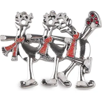 Brož Brož sobi na bruslích, sněhuláci, barva 2 červená sob