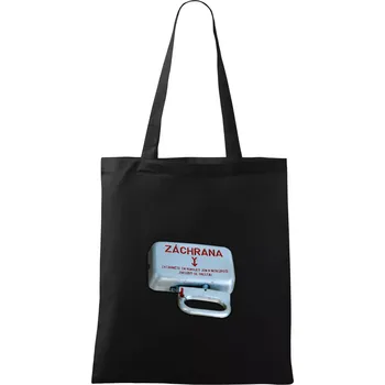 Nákupní taška Záchranná brzda vlak - Taška bavlněná - 42 x 38 cm ( Černá )