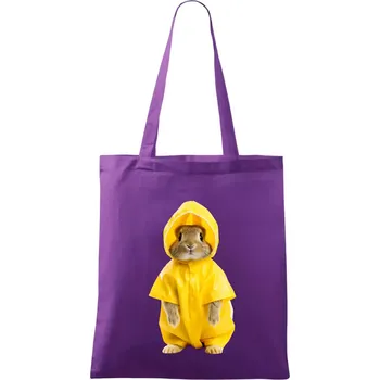 Králík v pláštěnce - Taška bavlněná - 42 x 38 cm ( Fialová )