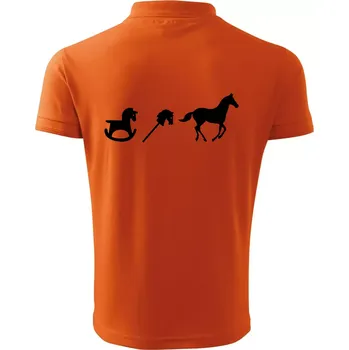 Pánská košile Evoluce koně - Polokošile pánská Pique Polo 203 - 5XL ( Oranžová )