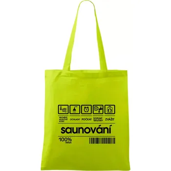 Čárový kód - sauna - Taška bavlněná - 42 x 38 cm ( Limetková )