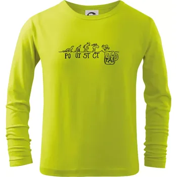 Chlapecké oblečení Pondělí až pátek evoluce pivo - Triko dětské Long Sleeve - 134 cm/8 let ( Limetková )