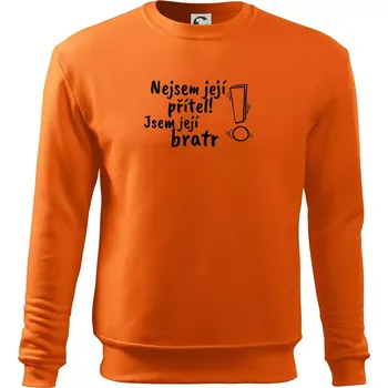 Pánská mikina Nejsem její přítel, jsem její bratr - Mikina Essential pánská - S ( Oranžová )