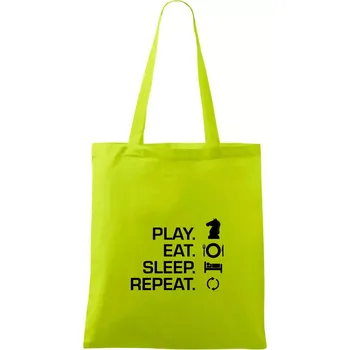 Eat sleep play - šachy - Taška bavlněná - 42 x 38 cm ( Limetková )