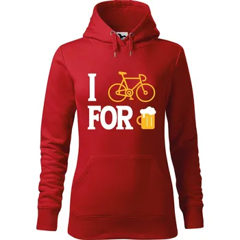 Dámská mikina DOBRÝ TRIKO Dámská mikina s potiskem For beer Velikost dámské mikiny: XL, Barva: Červená