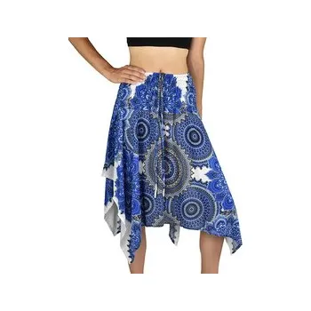 Dámská sukně Sukně krátká TUNDE, bílo - modrá mandala, var. A