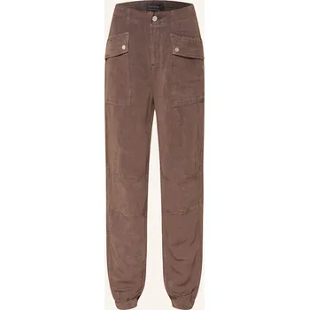 Dámské kalhoty Allsaints Dámské Cargo Kalhoty Val Se Lnem, tmavě hnědá, 32