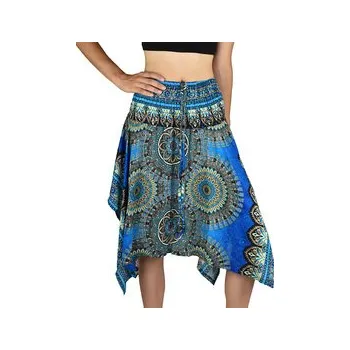 Dámská sukně Sukně krátká TUNDE, mandala trojzubec, modrá