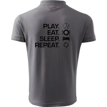 Pánská košile Play Eat Sleep Repeat tenis - Polokošile pánská Pique Polo 203 - 4XL ( Ocelově šedá )
