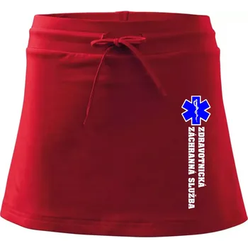 Dámská sukně Hvězda života - zdravotnická záchranná služba - Sportovní sukně - two in one - XS ( Červená )