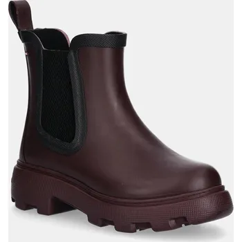 Oblečení a móda Holínky Tommy Hilfiger FLAG ANKLE RAINBOOT WARM LINING FW0FW08974 burgundské 93X, EUR 38