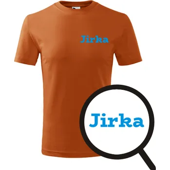 Oranžové dětské tričko Jirka - dětské tričko se jménem - barva oranžová - velikost 6let