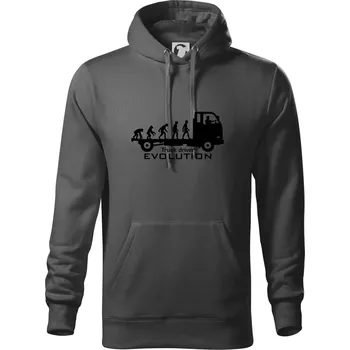 Pánská mikina Truck driver evolution - Mikina pánská Cape s kapucí - 4XL ( Ocelově šedá )
