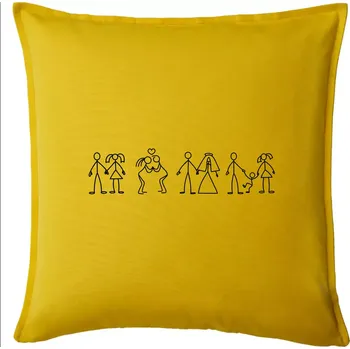 Polštář Evoluce vztahu - Polštář 50x50 - 50x50 - Pouze potah ( Žlutá )