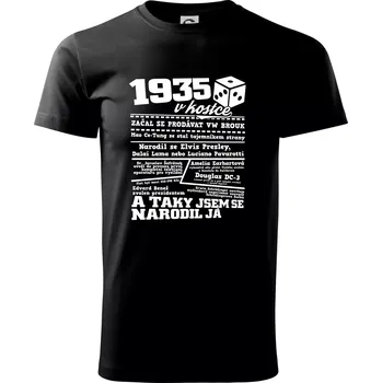 Pánské tričko 1935 v kostce - Triko extra velké (5-8XL) - 8XL ( Černá )