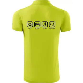 Pánská košile Eat sleep run repeat v řadě - Polokošile Victory sportovní (dresovina) - 3XL ( Limetková )