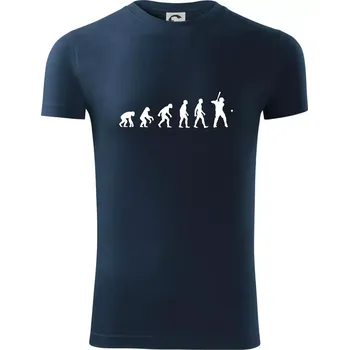Pánská móda Evoluce baseball pálkař nápřah + míček - Viper FIT - Pánské zůžené tričko - M ( Námořní modrá (velmi tmavá - téměř černá) )