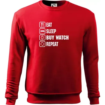 Pánská mikina Eat sleep buy watch reapeat - Mikina Essential pánská - M ( Červená )