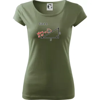 Dámské tričko Find X - geometrie - Dámské triko Pure - XL ( Khaki )