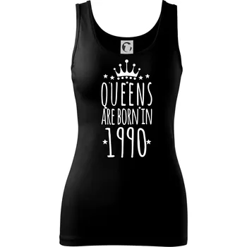 Dámské tričko Queens are born in 1990 - Dámské tílko - S ( Černá )