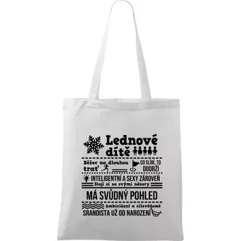 Nákupní taška Narozeniny leden - Taška bavlněná - 42 x 38 cm ( Bílá )