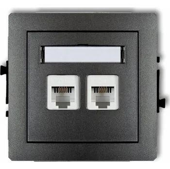 Elektrická zásuvka Telefonní zásuvka nástěnná Karlik šedá