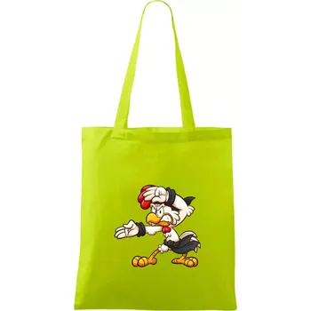 Nákupní taška Kohout karatista - Taška bavlněná - 42 x 38 cm ( Limetková )