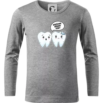 Nepůjde někdo ven - Triko dětské Long Sleeve - 158 cm/12 let ( Tmavě šedý melír )