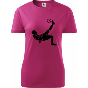 Purpurové dámské tričko s fotbalistou 5 - dárek pro fotbalistku - fotbalový dárek - barva purpurová - velikost XS