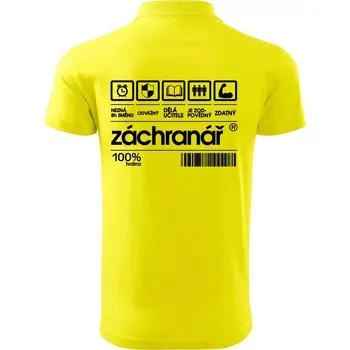 Pánská košile Čárový kód záchranář - Polokošile pánská Pique Polo 203 - L ( Citrónová )